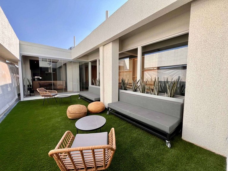 Depto en Ñuñoa con salón gourmet y cowork Irarrázaval