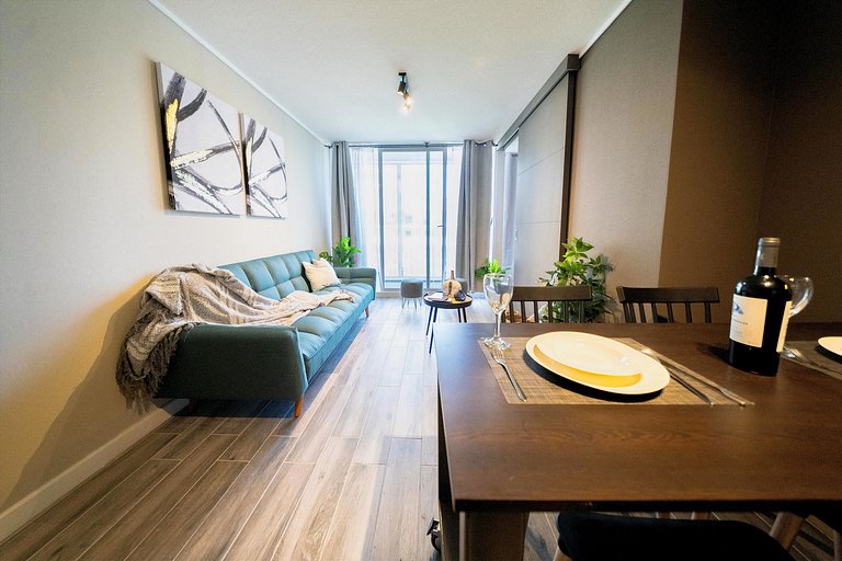 Depto en Ñuñoa con salón gourmet y cowork Irarrázaval