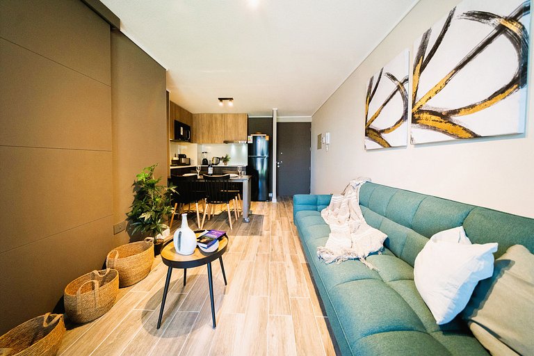 Depto en Ñuñoa con salón gourmet y cowork Irarrázaval