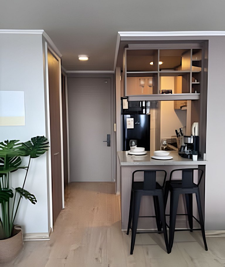 Estudio para dos personas en metro Ecuador, full confortable