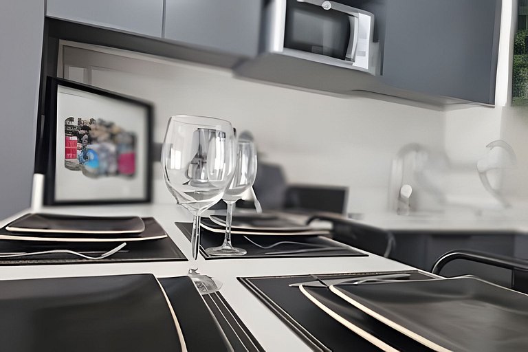 Apartamento no centro de Santiago com piscina e lavanderia R