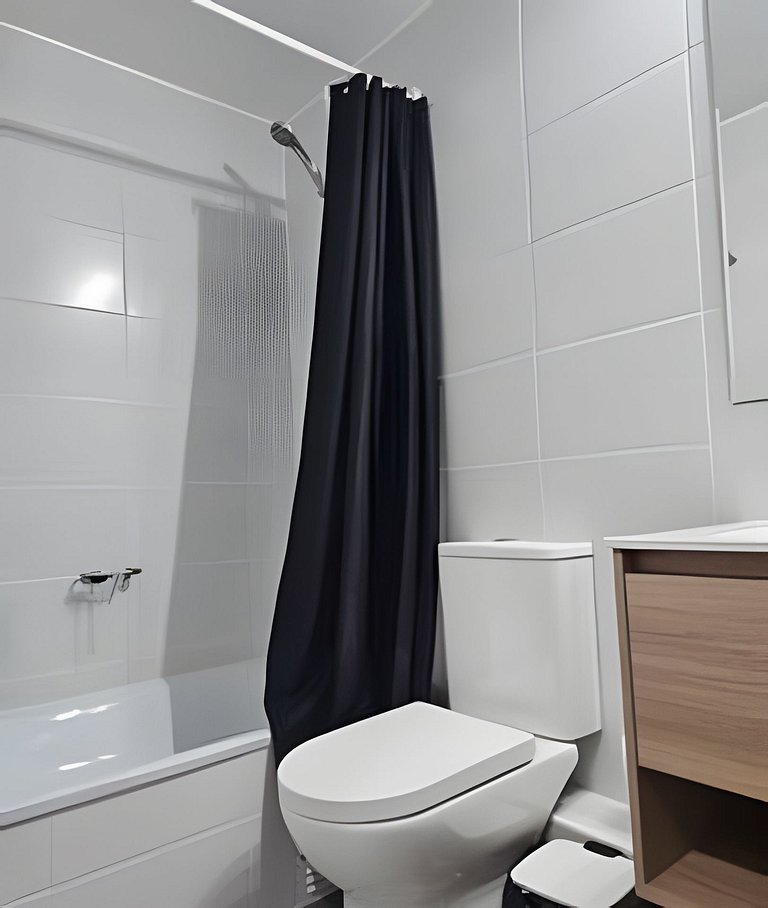 Apartamento no centro de Santiago com piscina e lavanderia R