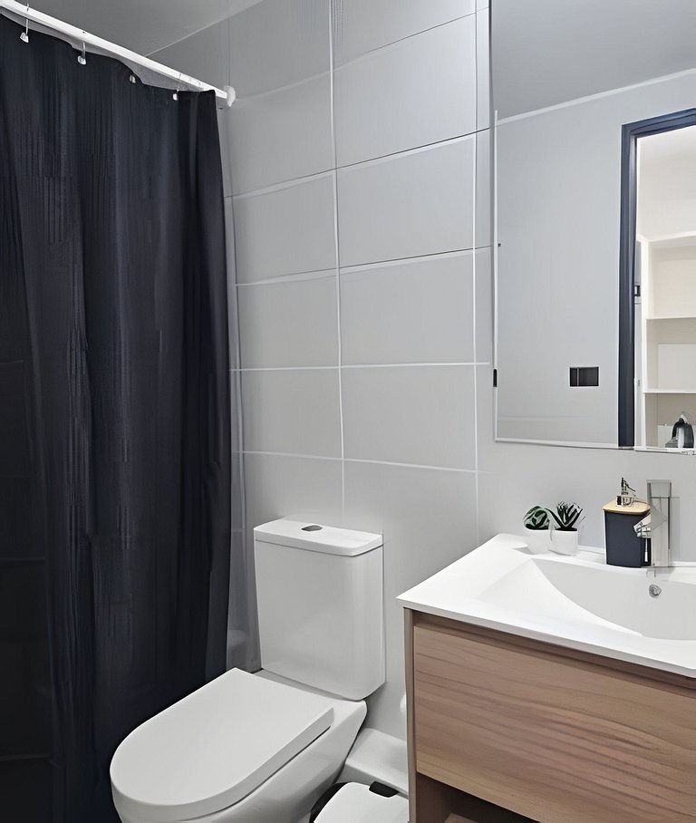 Apartamento no centro de Santiago com piscina e lavanderia R