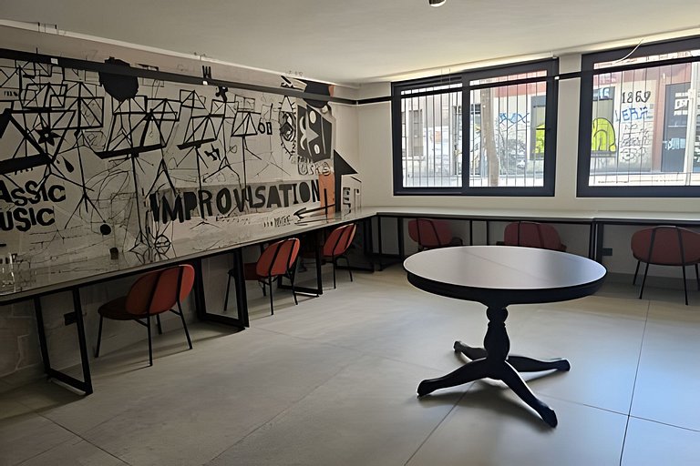 Apartamento no centro de Santiago com piscina e lavanderia R